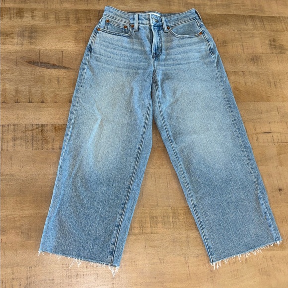 Madewell The Curvy Perfect Vintage Wide-Leg Crop Jeans 26P 26 Petite - Picture 6 of 12